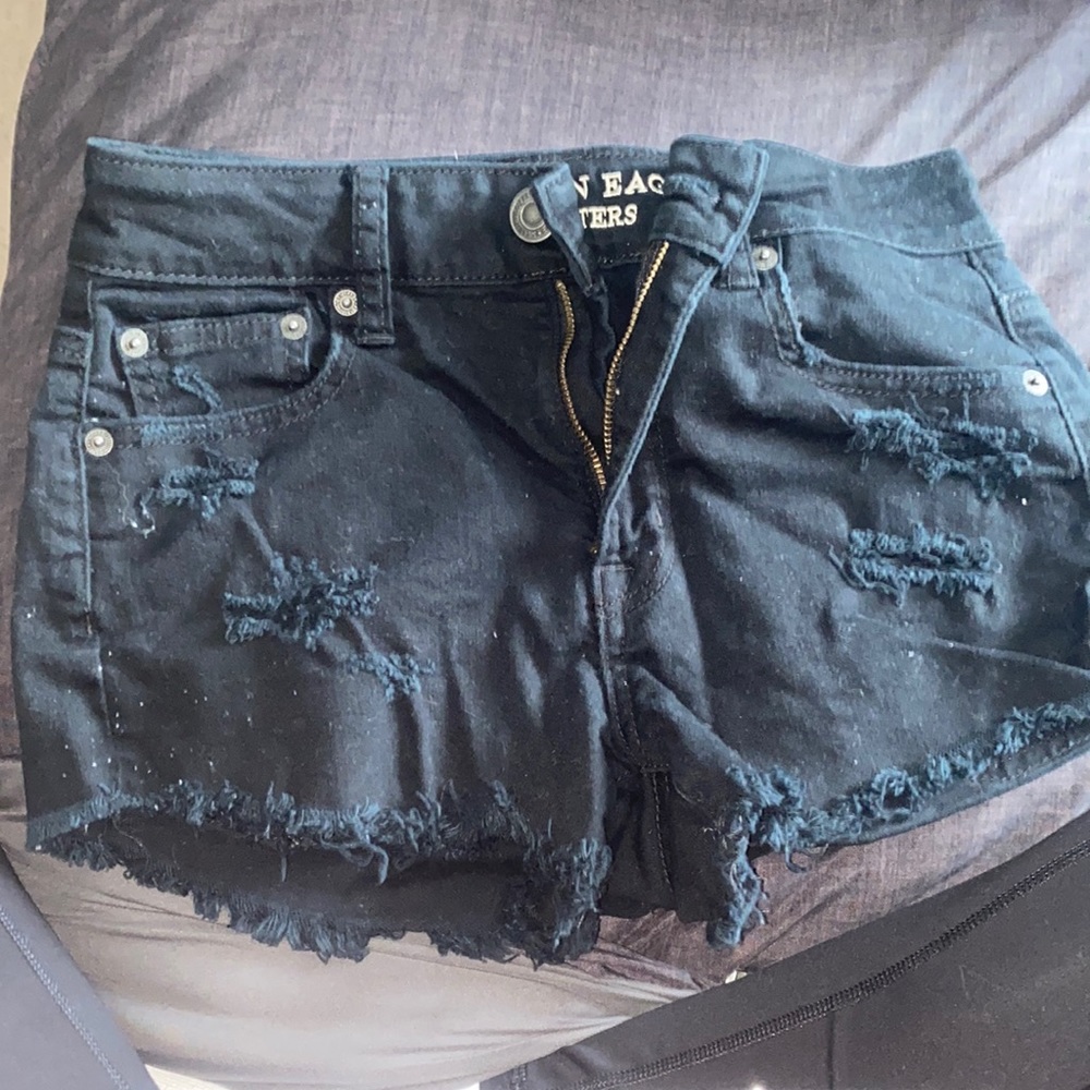 black jean shorts size 2